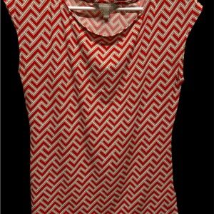 SOLD- Chevron Patterned Red and White Women's Top